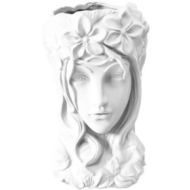 Cache Pot Visage Féminin Blanc