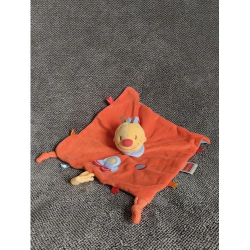 Doudou Plat Garçon Orange Et Jaune - Nattou - Tim Et Lily - Peluche Bonhomme