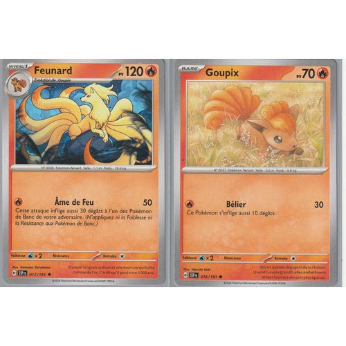 2 Cartes Pokémon - Feunard 017/191 + Goupix 016/197 - Ev8 Etincelles Déferlantes