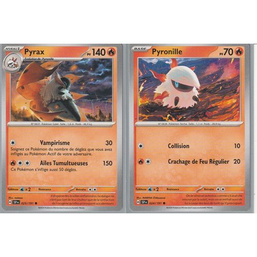 2 Carte Pokémon - Oyrax 025/191 Et Pyronille 024/191 - Ev8 Etincelles Déferlantes