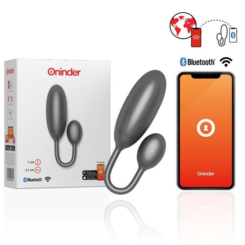 Oninder - Denver Oeuf Vibrant Noir 7 X 2,7 Cm Application Gratuite