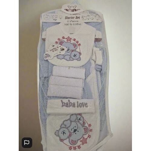 Baby Comfort 11 Piece Starter Set In Grey And White