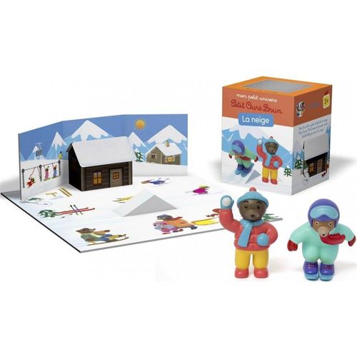 Petit Ours Brun - Mon Petit Univers - La Neige - Avec 2 Figurines Et Un Décor 3d
