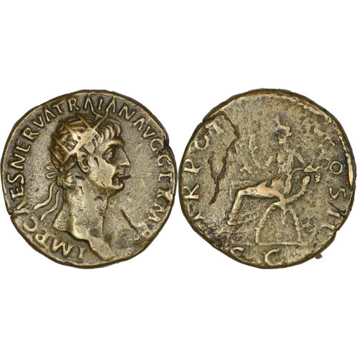 Rome - Dupondius - Trajan - 98 Ad - Abundantia Assise - Ric.385 - 24-311