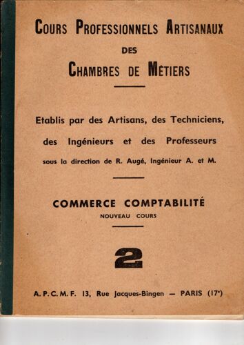 Cours Professionnels Artisanaux Des Chambres De Métiers Commerce Comptabilité 2