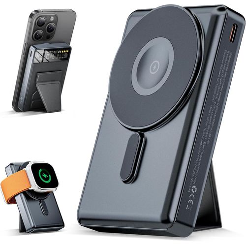 Senior-3 En 1 Batterie Externe Magsafe Pour Apple,10000mah Magnétique Powerbank Charge Rapide 20w Avec Usb-C Écran Led Chargeur Portable Compatible Pour Iphone15&14&13&12,Apple Watch Et Airp[L1572]