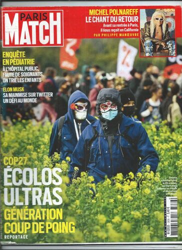 Paris Match 10/11/2022 Michel Polnareff, Gad Elmaleh & Delphine Horvilleur, Basquiat, Ed Ruscha, Helmut Newton, Louis Tomlinson, Louise Attaque, Monica Bellucci, Ana Girardot, Raphaël Domjan