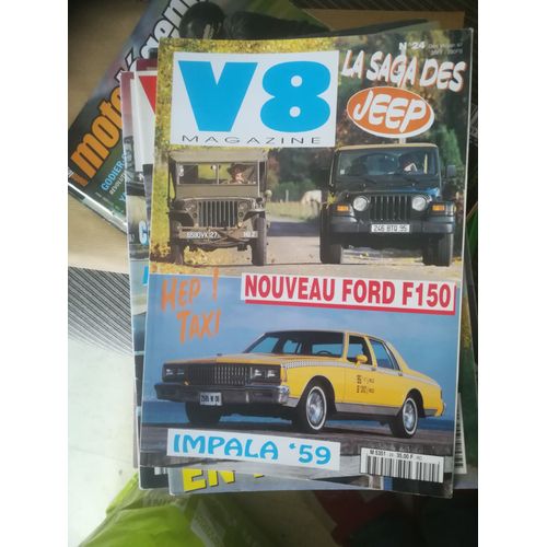 V8 Magazine 24 De 1996 Jeep Willys,Wrangler,Studebaker Champion Starlight,Chevrolet Impala,Corvette Stingray,Rambler Renault Coupe,Buick Riviera Gs,Chevrolet Caprice,Ford F150 4x4 Supercar Long Bed