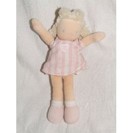 Poupee Tartine Et Chocolat Rose Raye