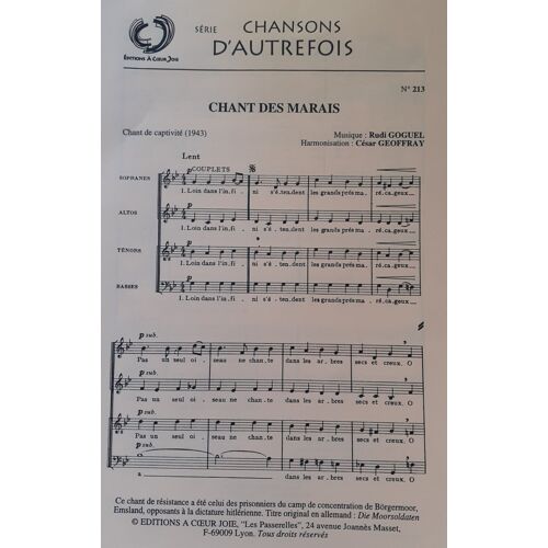 Chant Des Marais - Série Chansons D'autrefois N° 213