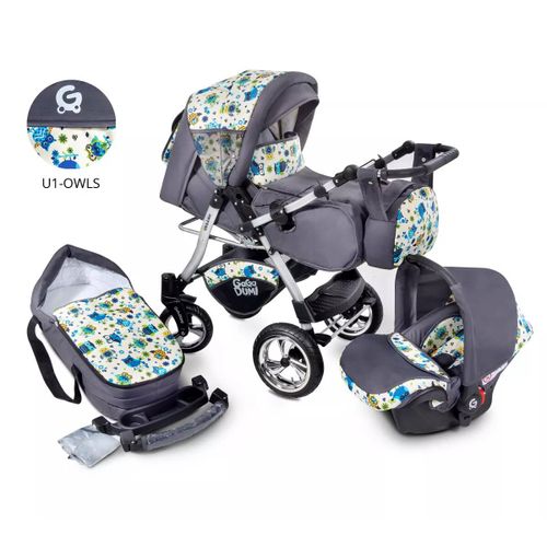 Poussette 3 En 1 Haut De Gamme Landau Urbano Avec Siège Auto Inclus! Owls