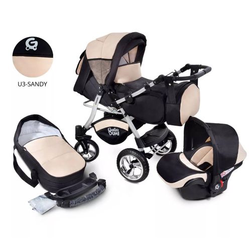 Poussette 3 En 1 Haut De Gamme Landau Urbano Avec Siège Auto Inclus! Sandy