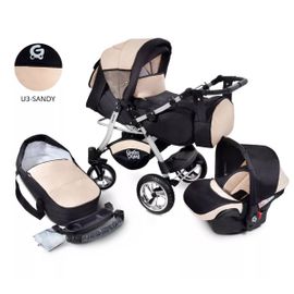 Poussette 3 En 1 Haut De Gamme Landau Urbano Avec Siège Auto Inclus! Sandy