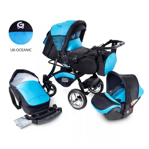 Poussette 3 En 1 Haut De Gamme Landau Urbano Avec Siège Auto Inclus! Océanic