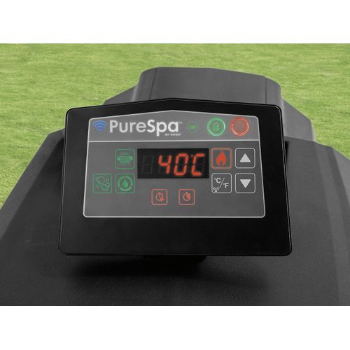 Kit spa gonflable Intex PureSpa Ardoise carré Bulles 6 places + Kit d'entretien + Porte-verre