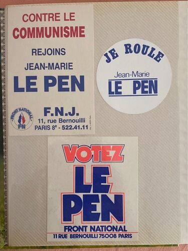 Lot De 3 Autocollants Le Pen Jean-Marie
