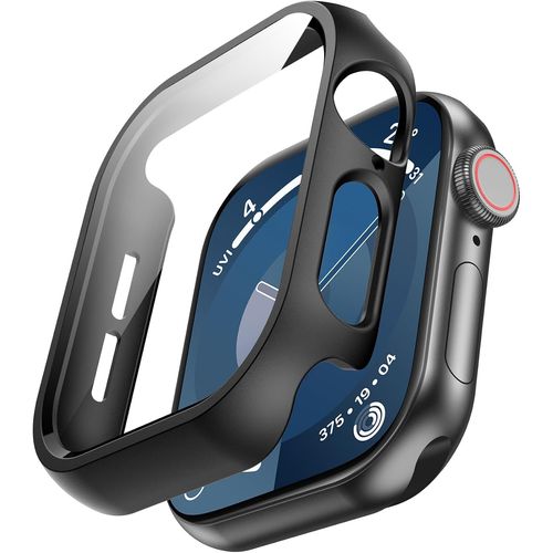 Coque De Protection Apple Watch Series 10 46mm Avec Verre Trempé ¿ Anti-Rayures, Tpu Transparent, Facile À Installer, Noir