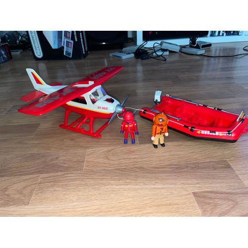 Playmobil Avion + Bateau De Sauvetage