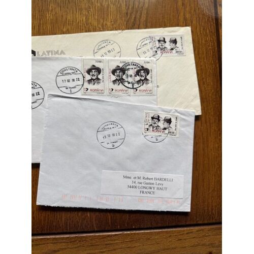 Lot De 3 Enveloppes Timbrees De Roumanie