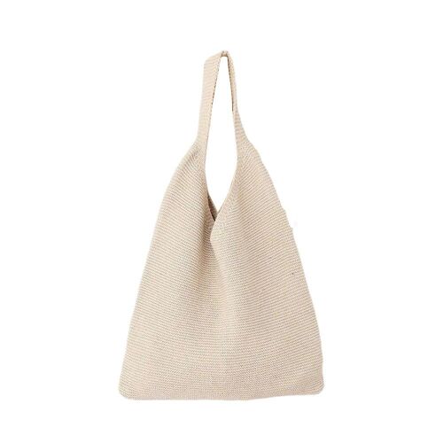 Woolen Knitted Braid Handbag Crochet Winter Korean Fashion Art Chic Autumn And Shoulder Bags Tote for Women, Beige