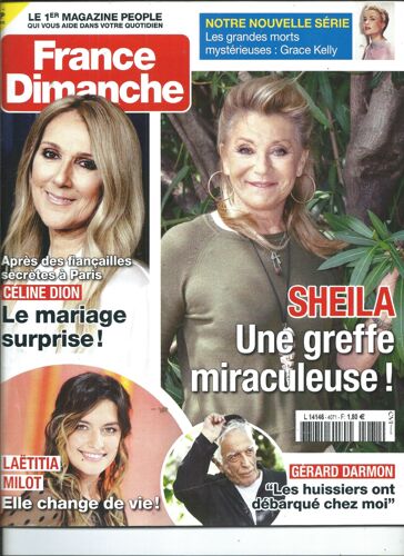 France Dimanche 06/09/2024 Sheila, Céline Dion, Gérard Darmon, Laëtitia Milot, Enrico Macias, Marie Gillain, Stéphane Guillon, Gérard Holtz, Serge Réggiani, Jacqueline Bisset,Alain Delon,Julien Arnaud