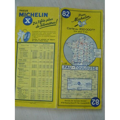 Carte Michelin N° 82 * Echelle :1/200.000é "Pau-Toulouse"1959