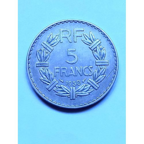 5 Francs Lavrilier 1950 Fréquence 23% F.339/12-Km#888b. 9 Fermé. Rare.