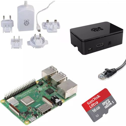 ThePiHut Raspberry Pi 3 B+ Starter/Media Centre Kit (Python, Kodi, Home Assistant) Broadcom Cortex-A53 - 1.4 Ghz - Ram 1 Go - DD 16 Go