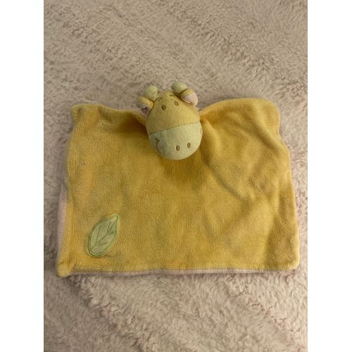 Doudou Peluche Girafe Jaune Et Rose Tex