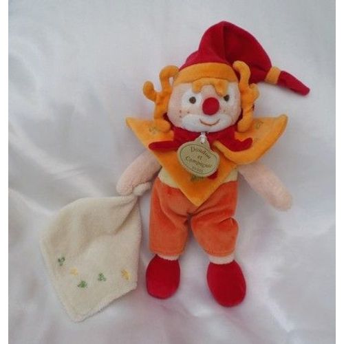Doudou Peluche Clown Orange Rouge Mouchoir Note De Musique Doudou Et Compagnie