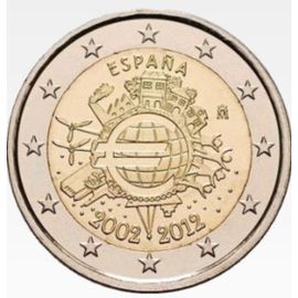 Espagne 2 Euro, 10 Years Euro, 2012, Unc-, Bi-Metallic