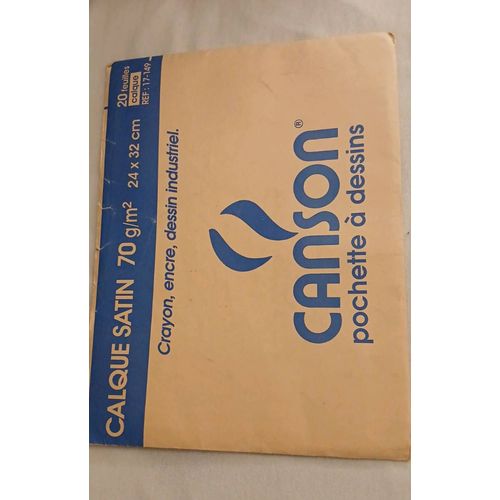 Canson Pochette À Dessins Calque Satin 70g/M2 , 20 Feuilles, Crayon, Encre, Dessin Industriel
