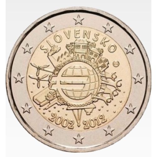 2 Euros Slovaquie 2012 - 10ème Anniversaire De L'euro