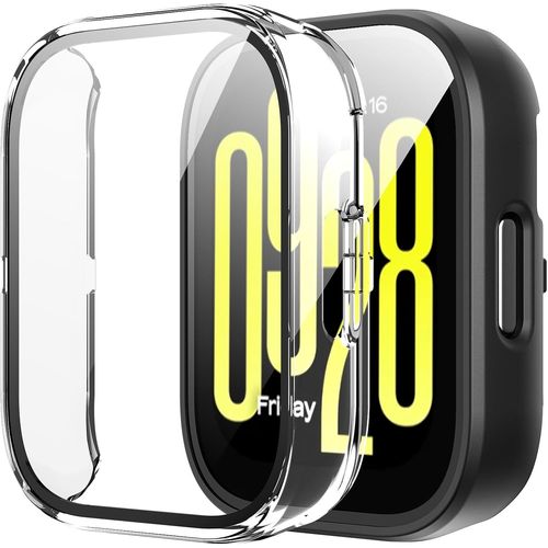 2 Pièces Coque Pour Xiaomi Redmi Watch 5 Active Coque De Protection Avec Film De Protection D'écran,Pc Dur 360° Anti-Rayures Anti-Poussière Ultra-Mince Coque De Protection-Transparent+Noir