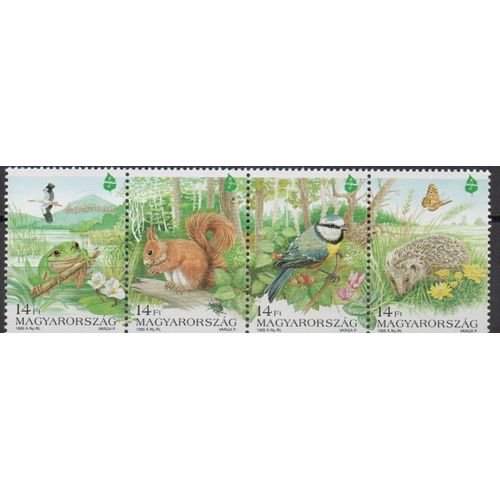 Hongrie Timbres Les Animaux De La Forêt 1995