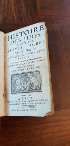 Histoire Des Juifs Écrite Par Flavius Joseph Sous Le Titre Des Antiquitez Judaïques