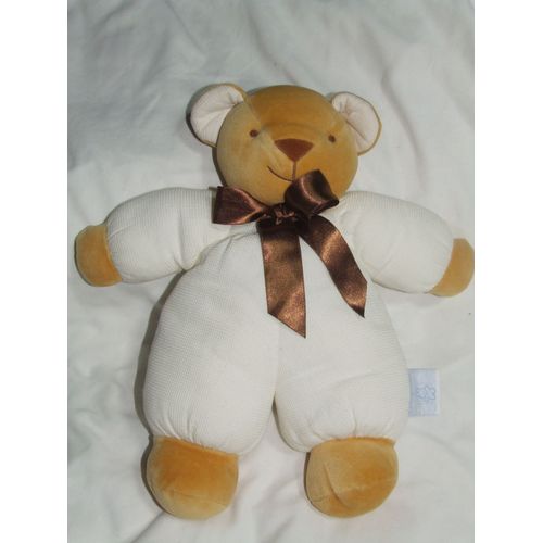 Ours Comptine Blanc Beige Nid D'abeille