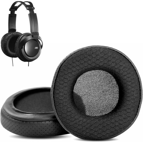 KALANKA-Coussinets d'oreilles compatibles avec Les écouteurs JVC HA-RX300 HARX300 HA RX300 Coussin de Remplacement pour Oreille (Cuir Respirant/Tissu Durable et Mousse à Mémoire)