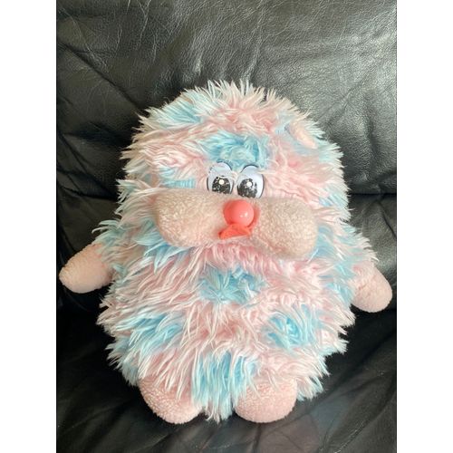 Grande Peluche Fluppy Popples Bleu Et Rose Vintage Toyland 30cm