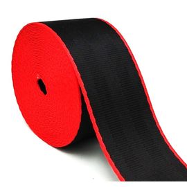 Ansetendance - 10 Mètres X 48mm De Sangle Type Ceinture De Sécurité En Polyester Pour Sacs Fait Main Anse Bandoulière Créations Couture Fournitures De Mercerie Couleur : Noir Bords Rouge