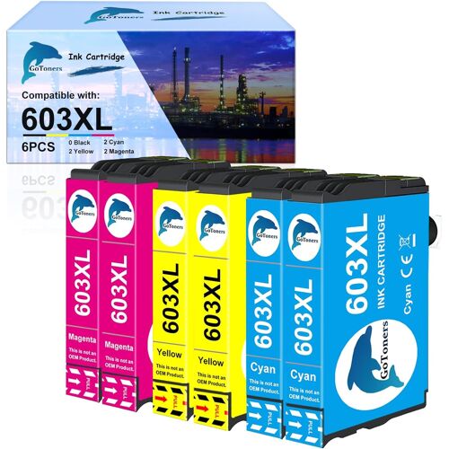603XL Cartouches compatibles pour Epson 603 XL Couleurs pour Expression Home XP-2100 XP-2150 XP-2105 XP-3100 XP-3150 XP-4100 XP-4150 WF-2810 WF-2830 WF-2850 (2 Cyan,2 Magenta,2 Jaune)