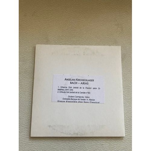 Angelika Kirchschlager Bach Arias Orchestre Baroque De Venise