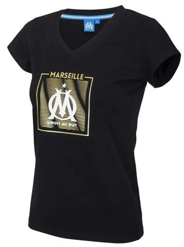 M - T-Shirt - Olympique De Marseille - Femme - Noir - Manches Courtes - Coton