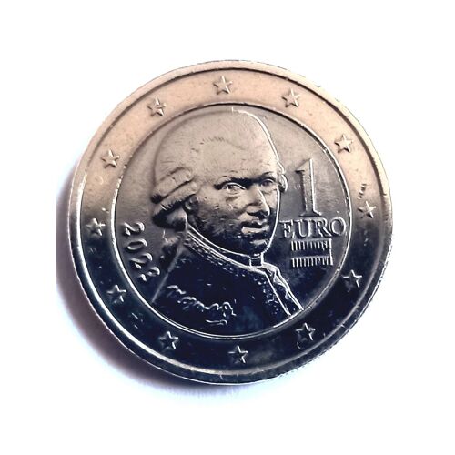 1 Euros 2023 Mozart. Autriche. Rare. Fréquence 5%