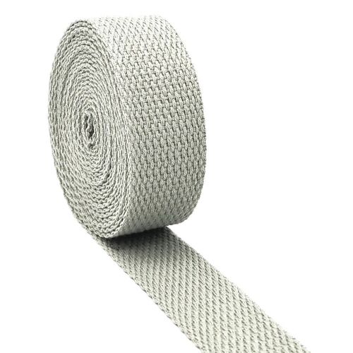 AnseTendance - 25mm x 10 mètres de sangle de sac en coton pour sacs à main à dos sac banane anse bandoulière bag straps créations sacs fait main couture de vêtements artisanat couleur : Gris argent