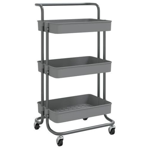 Vidaxl Chariot De Cuisine 3 Niveaux Gris 42x25x83,5 Cm Fer Et Abs