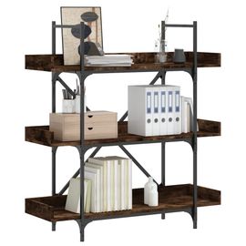 Vidaxl Bibliothèque À 3 Niveaux Chêne Fumé 100x33x108,5 Cm