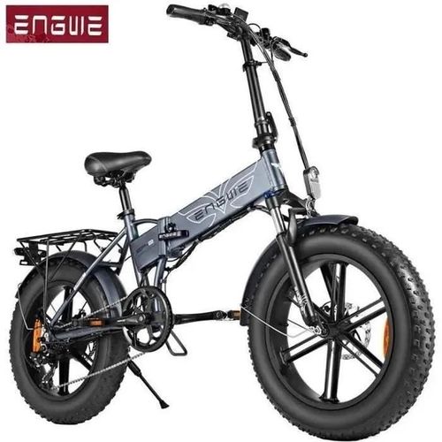 Vélo Électrique Pliable Engwe Ep-2 Pro, Shimano 7 Vitesses, Pneus 20 Pouces, Moteur 750w, 48v 13ah Batterie - Gris