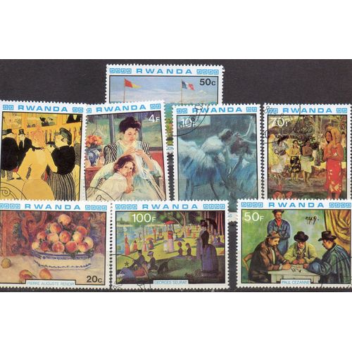 Rwanda Timbres Tableaux De Peintres Français