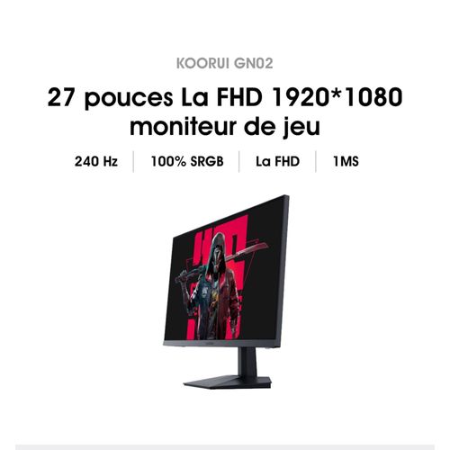 KOORUI Ecran Pc Gamer 27Pouces, Moniteur PC 240Hz